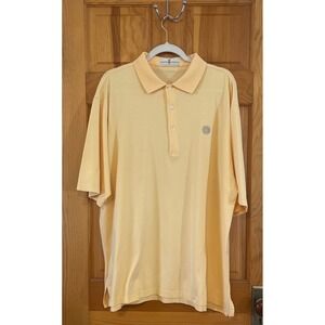 Fairway & Greene 100% Cotton Golf Polo Shirt Yellow Short Sleeve Logo Men's XL